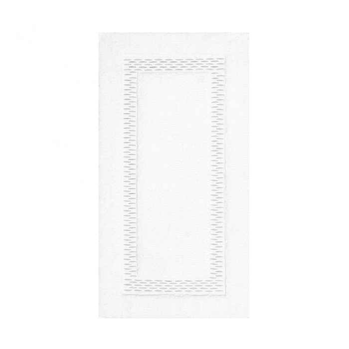 Graccioza Alhambra Bath Rug in White/Silver