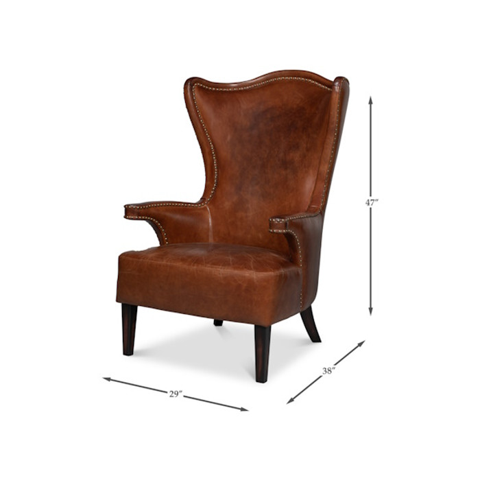 Sarreid Ltd - Drake Distilled Leather Chair