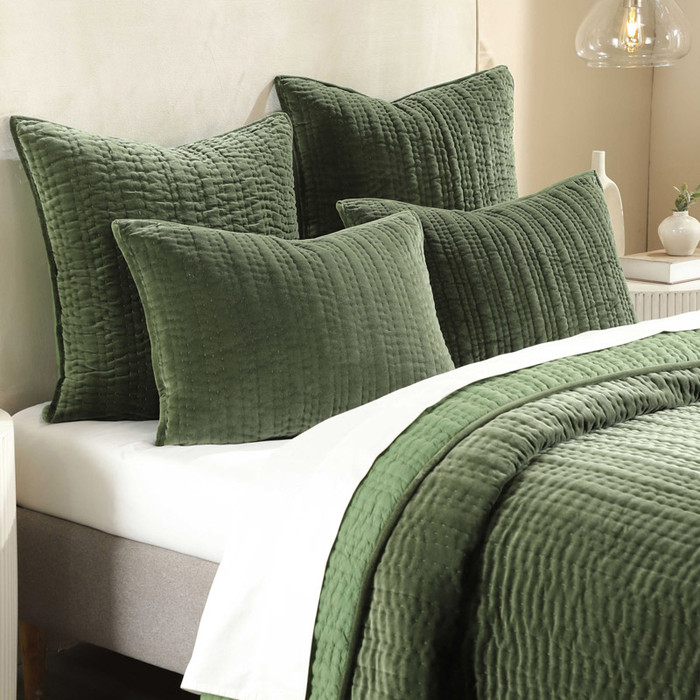 India's Heritage - Ashley Quilt and Shams, Green