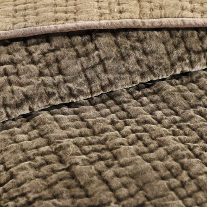 Ellora Casa by India's Heritage Empire Velvet Quilt in Coffee Bean