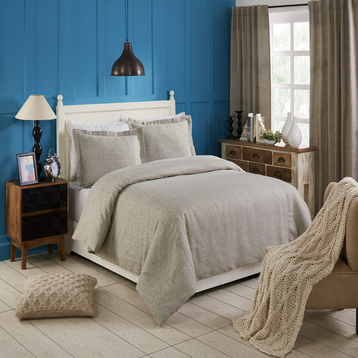 Ellora Casa by India's Heritage Calypso Duvet Cover in Natural