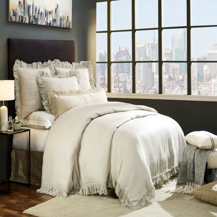Ellora Casa by India's Heritage Belgian Duvet Cover in Natural