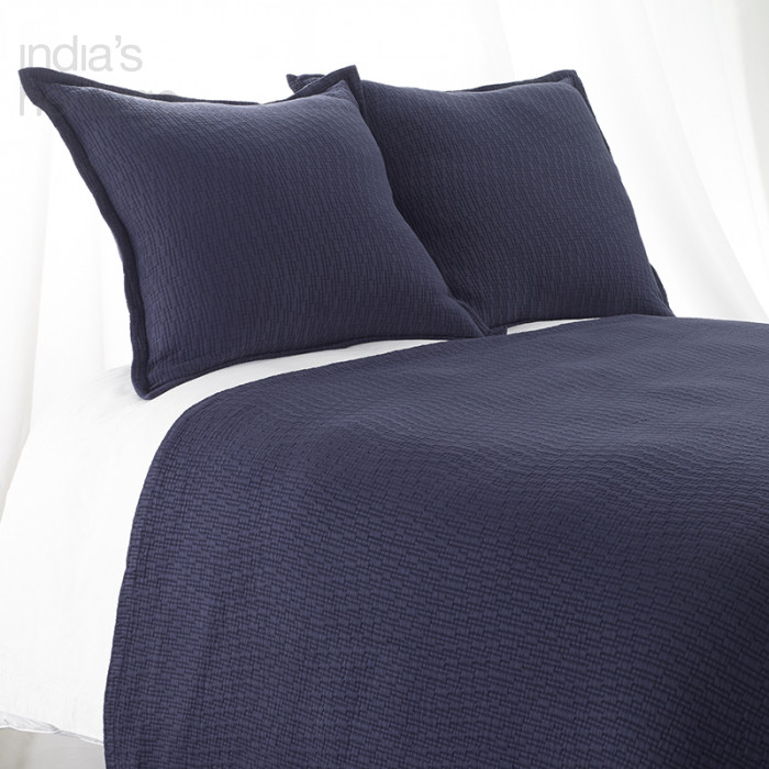 Ellora Casa by India's Heritage Bali Matelasse Coverlet in Navy