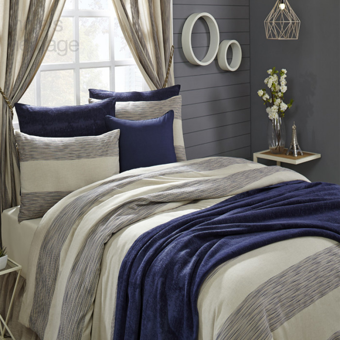 Ellora Casa by India's Heritage Hampton Duvet Cover in Navy