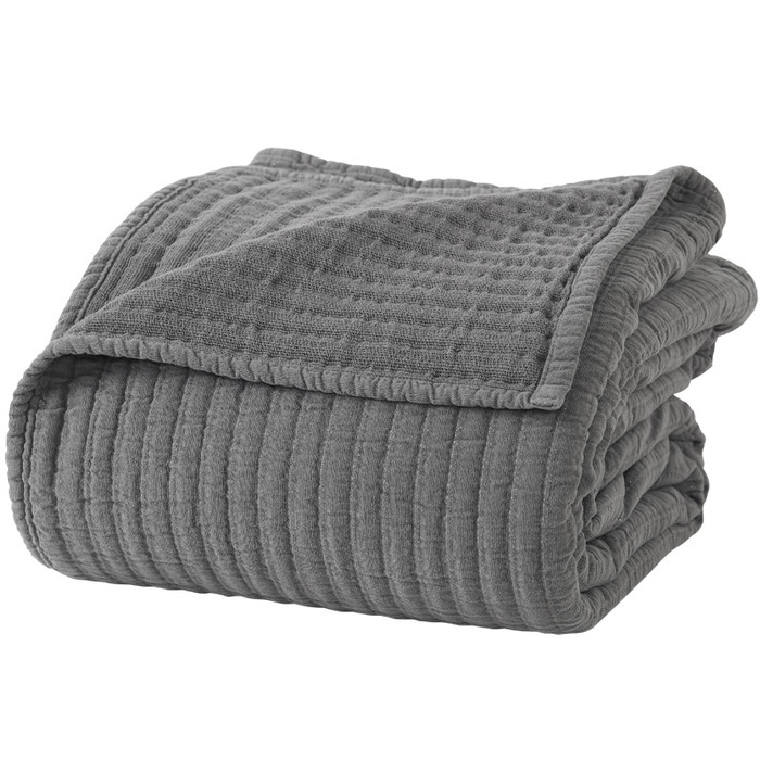 Ellora Casa by India's Heritage Serena Matelasse Coverlet in Grey