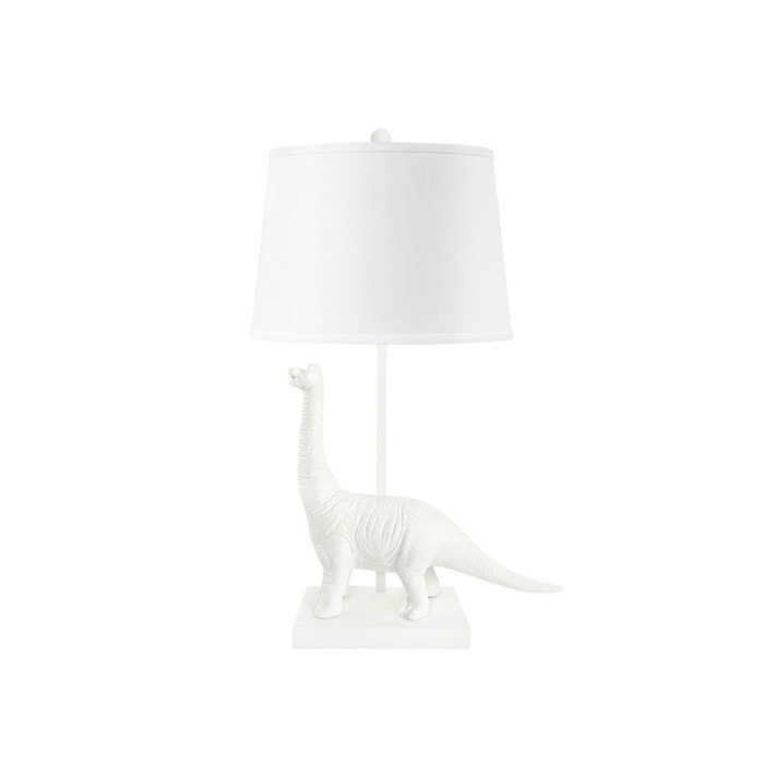 Villa & House - Bruno Lamp with Shade 14-inch White Linen, with Nickel