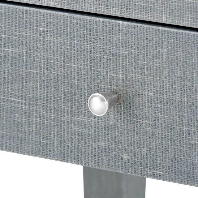 Villa & House Claudette 1-Drawer Side Table - Washed Winter Gray & Nickel