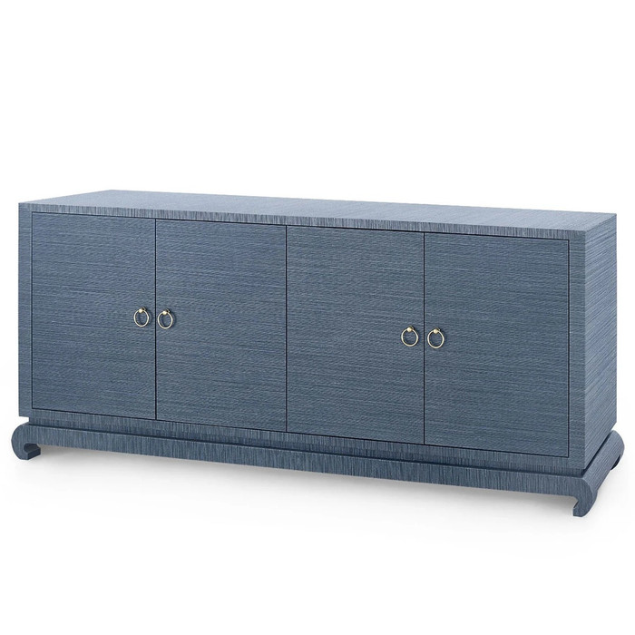 Villa & House Meredith Extra Large 4-Door Cabinet Navy Blue