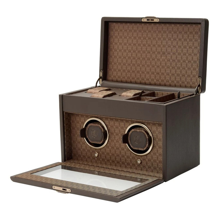 WOLF Earth Double Watch Winder in Coffee