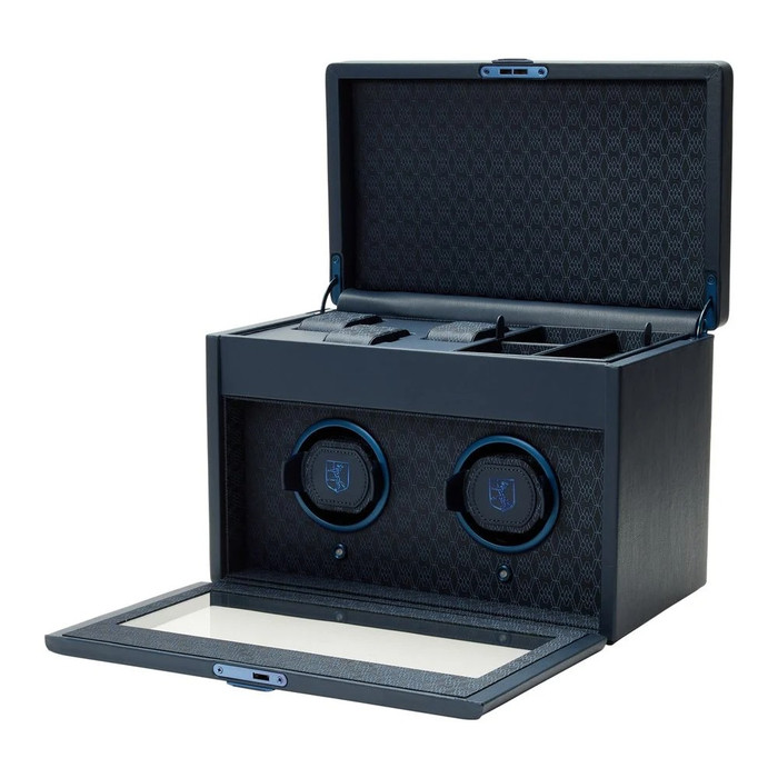 WOLF Earth Double Watch Winder in Midnight Blue