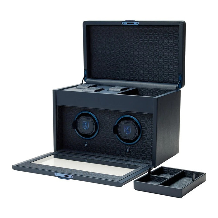 WOLF Earth Double Watch Winder in Midnight Blue