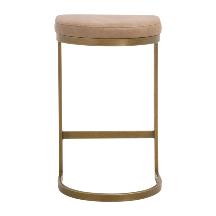 Essentials For Living - Cresta Counter Stool in Ivanhoe Toast, Brushed Gold