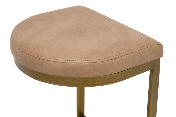 Essentials For Living - Cresta Counter Stool in Ivanhoe Toast, Brushed Gold
