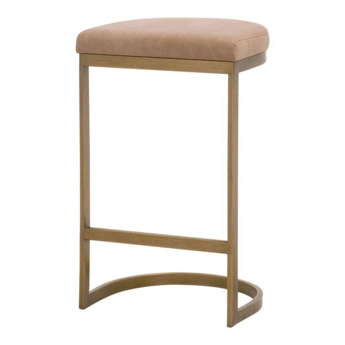 Essentials For Living - Cresta Counter Stool in Ivanhoe Toast, Brushed Gold
