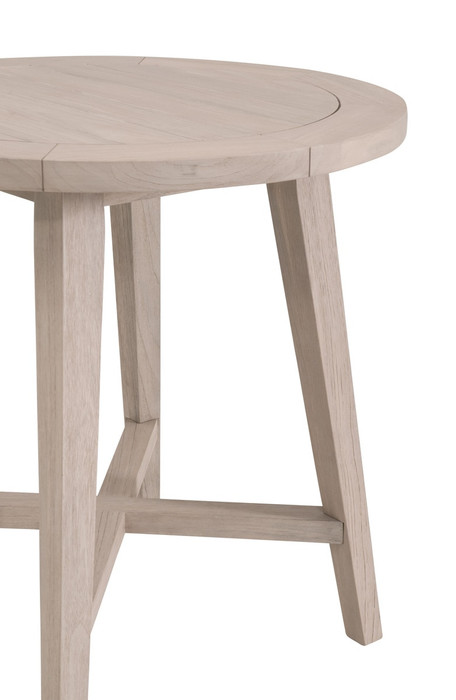 Essentials For Living - Carmel Outdoor 36" Round Counter Table, Washed Ever Teak
