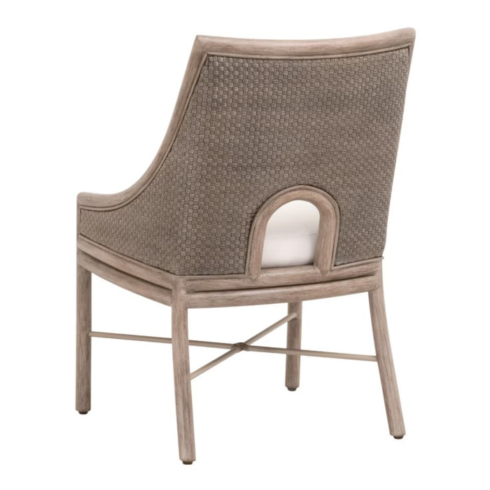 Essentials For Living Adamo Dining Chair in French Gray Cabana Loom, LiveSmart Peyton Pearl, French Gray Mahogany (Set of 2)