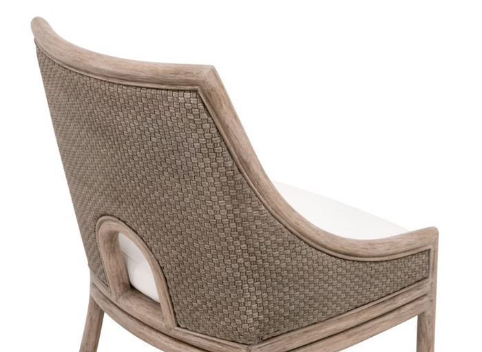 Essentials For Living Adamo Dining Chair in French Gray Cabana Loom, LiveSmart Peyton Pearl, French Gray Mahogany (Set of 2)