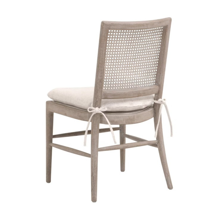 Essentials For Living Blume Dining Chair in Performance Textured Cream Linen, Natural Gray Oak, Cane (Set of 2)