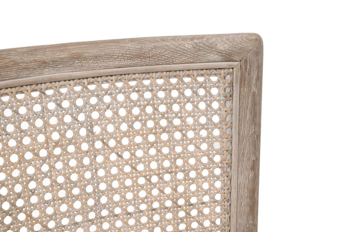 Essentials For Living Blume Dining Chair in Performance Textured Cream Linen, Natural Gray Oak, Cane (Set of 2)