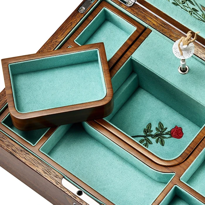 WOLF Ballet Musical Jewelry Box - Sleeping Beauty Walnut Wood
