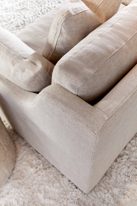 Essentials For Living  Lena 95" Slope Arm Slipcover Sofa - Bisque, Espresso