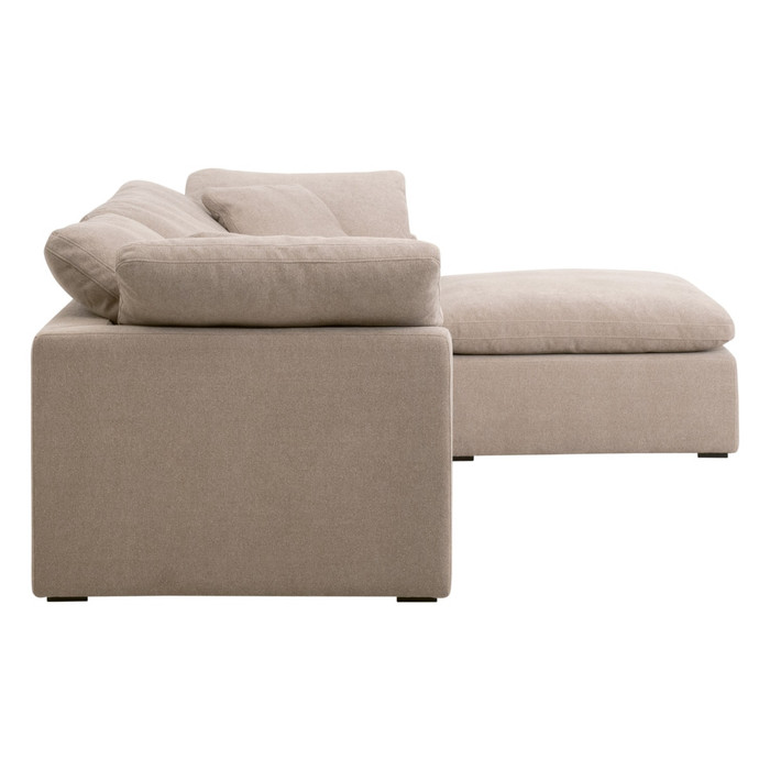 Essentials For Living  Sky Modular Corner Chair - Performance Latte Micro Boucle, Espresso