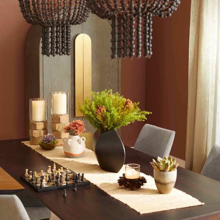 Large Hex Nut Candleholder in Natural Wood by Cyan Design