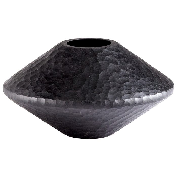 Round Lava Vase in Black by Cyan Design