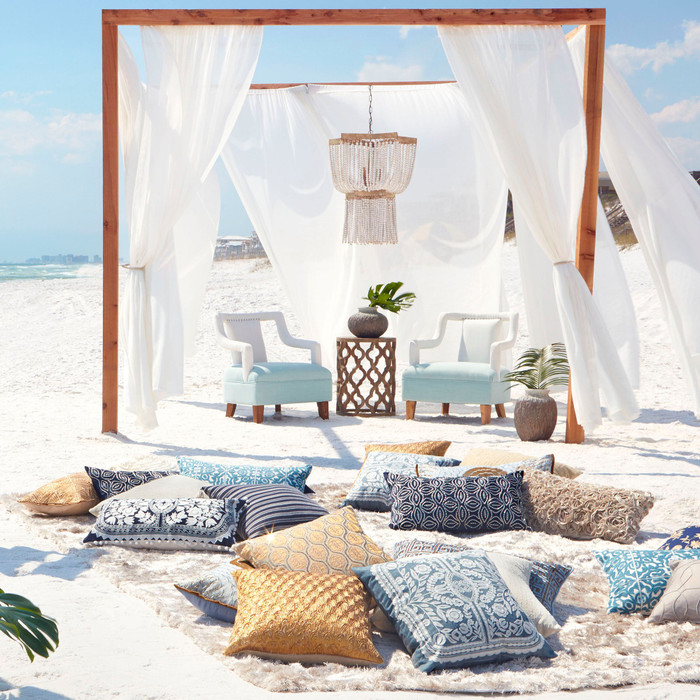 Wide Estrella Pendant in White by Cyan Design