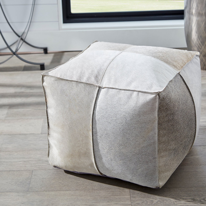 Brixton Pouf in Grey by Cyan Design
