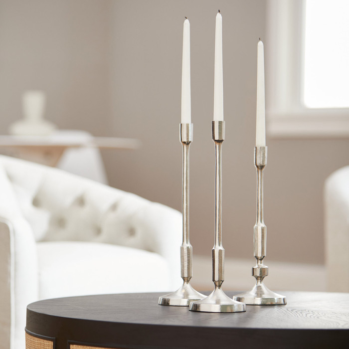Small Cambria Candleholder in Nickel by Cyan Design
