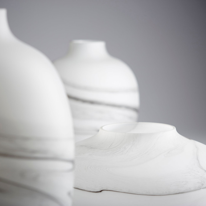 Small Moon Mist Vase in White And Black Swirl by Cyan Design