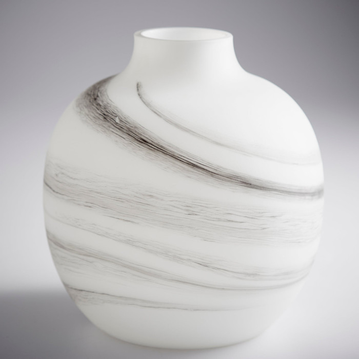 Medium Moon Mist Vase in White And Black Swirl by Cyan Design