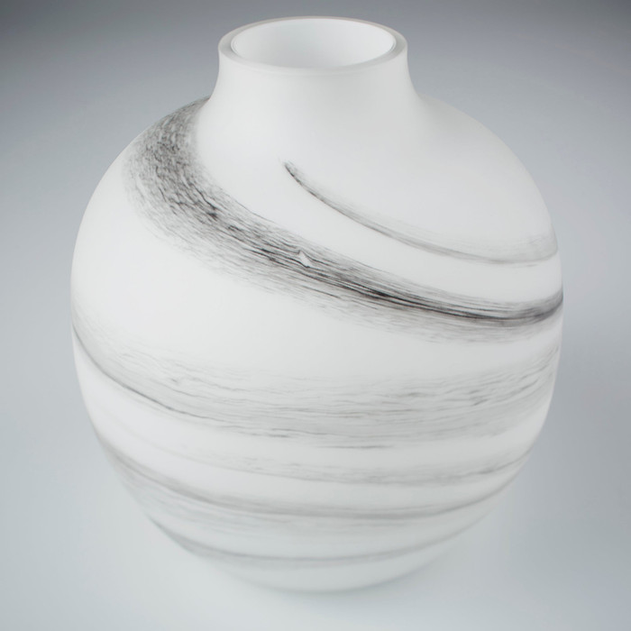 Medium Moon Mist Vase in White And Black Swirl by Cyan Design