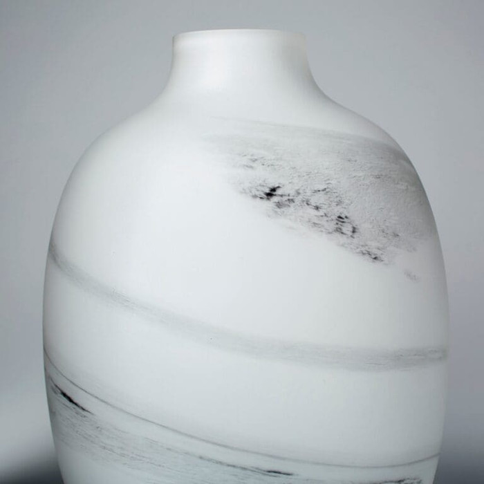 Large Moon Mist Vase in White And Black Swirl by Cyan Design