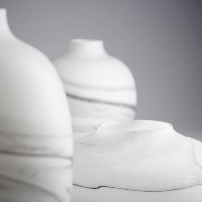 Large Moon Mist Vase in White And Black Swirl by Cyan Design