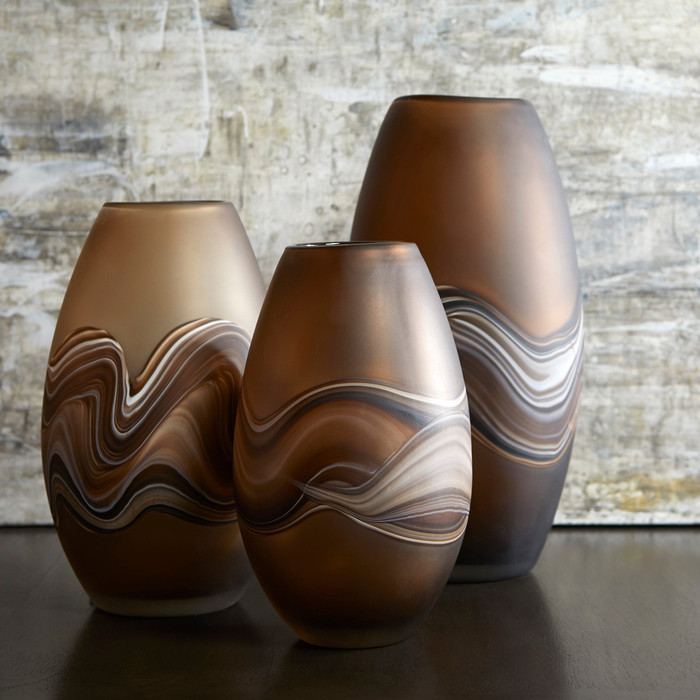 Small Nina Vase in Amber Swirl by Cyan Design