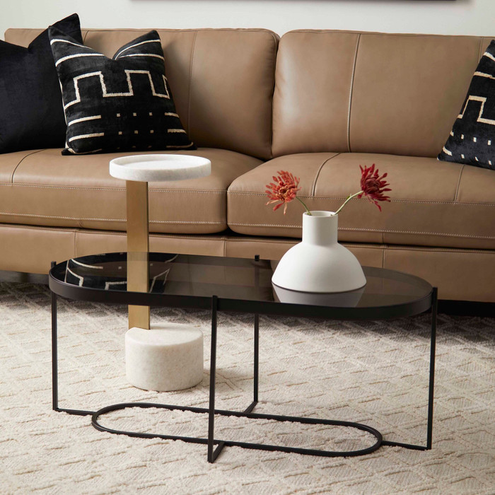 Kodiak Side Table in Gold & White by Cyan Design