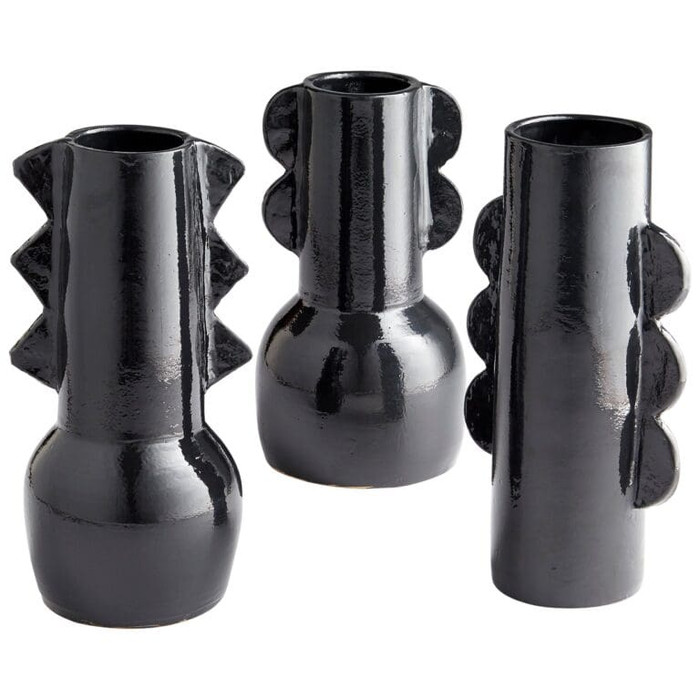 Medium Potteri Vase in Black by Cyan Design