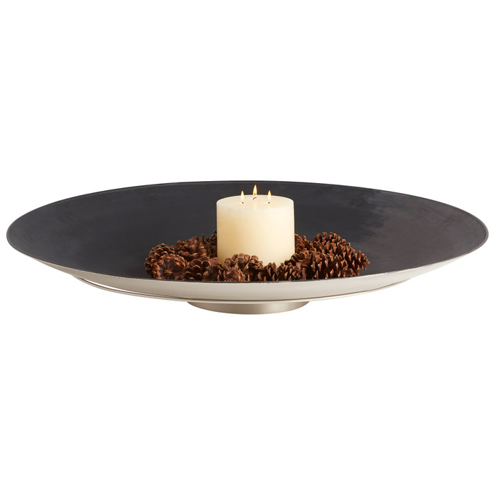 Medium Dual Tone Plate in Matte And Black Pearl by Cyan Design