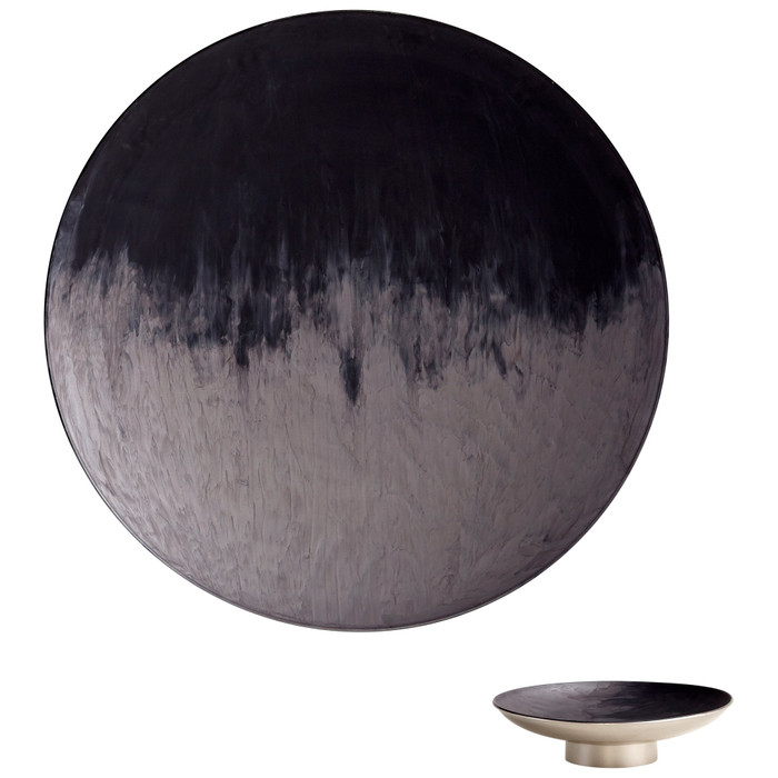 Medium Dual Tone Plate in Matte And Black Pearl by Cyan Design