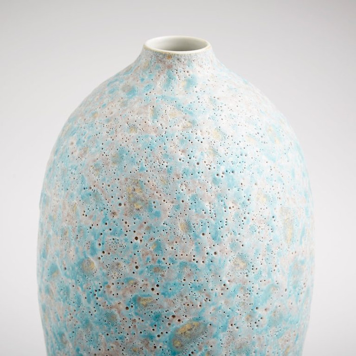 Small Sumba Vase in Mottled Pale Blue by Cyan Design