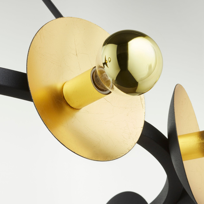 Large Artemis Chandelier in Noir And Gold Leaf by Cyan Design