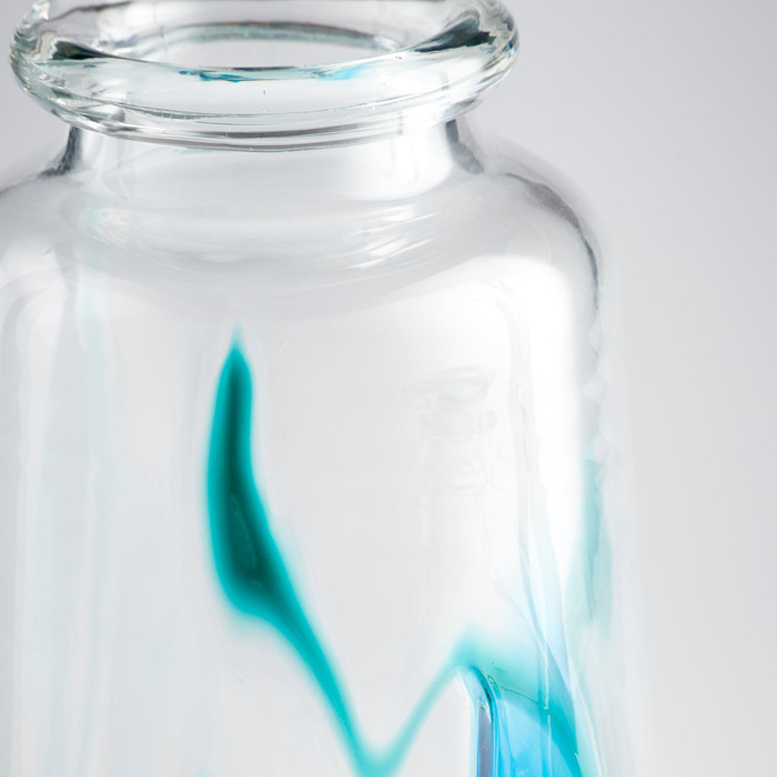 Large Tahoe Vase in Blue & Clear by Cyan Design