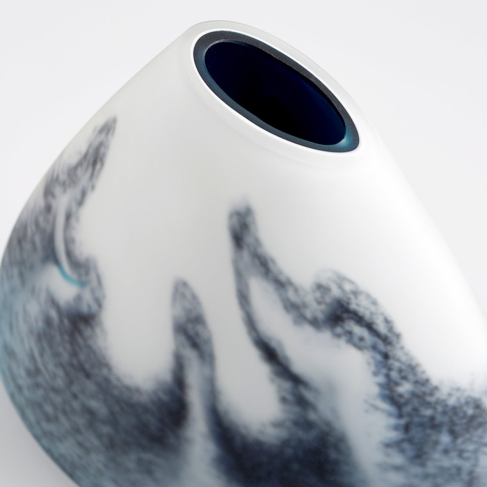 Small Mystic Falls Vase in Blue And White by Cyan Design