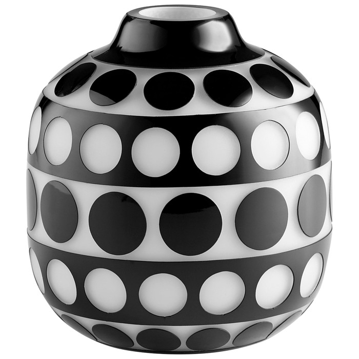 Small Petroglyph Vase in Black And White by Cyan Design