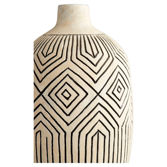Small Light Labyrinth Vase in White by Cyan Design