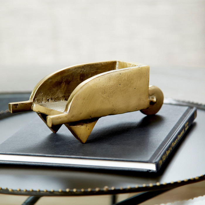 Wheelbarrow Token in Aged Brass by Cyan Design