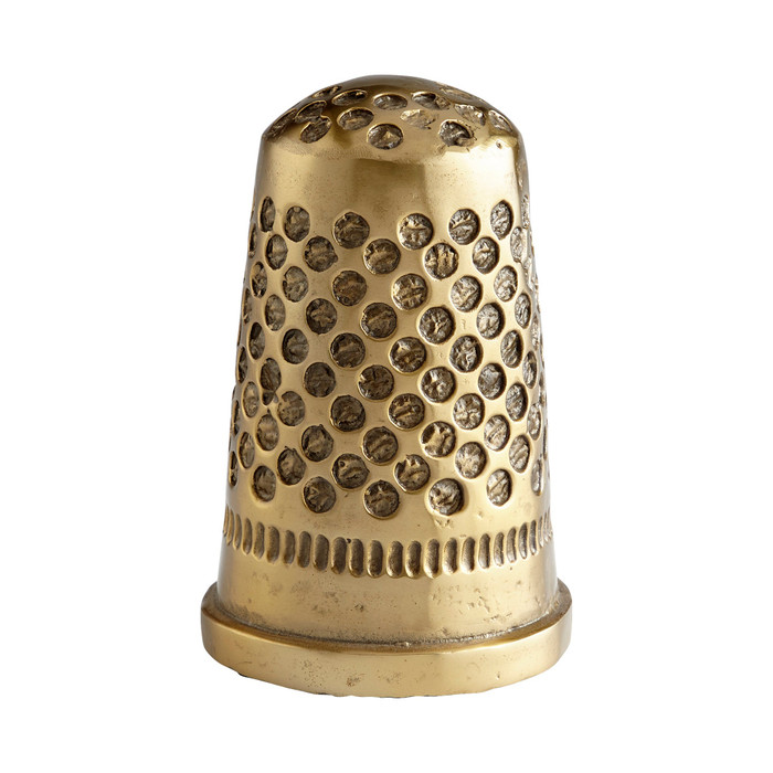 Sewing Thimble Token in Aged Brass by Cyan Design