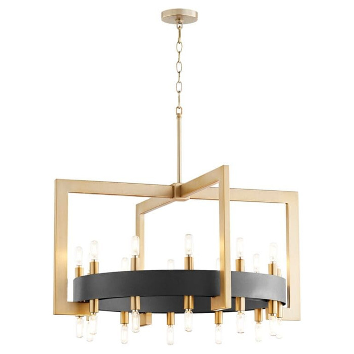 Archibald Chandelier 24-Light in Noir & Aged Brass by Cyan Design